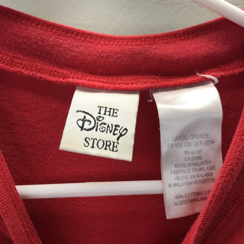 Vintage Disney Store Brand 101 Dalmatians Henley Red Shirt Sz L Embroidered - Picture 3 of 7